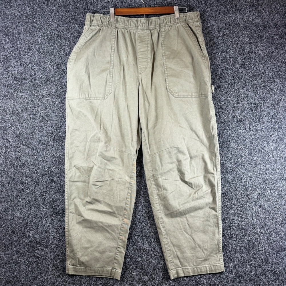 Old Navy Mens XL Comfort Waistband Carpenter Pants‎ Olive Green Stretch Utility